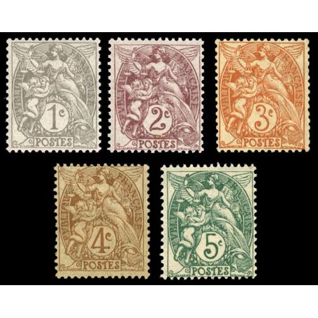 Timbre collection N° 107/111 France Poste 1900 à 1930