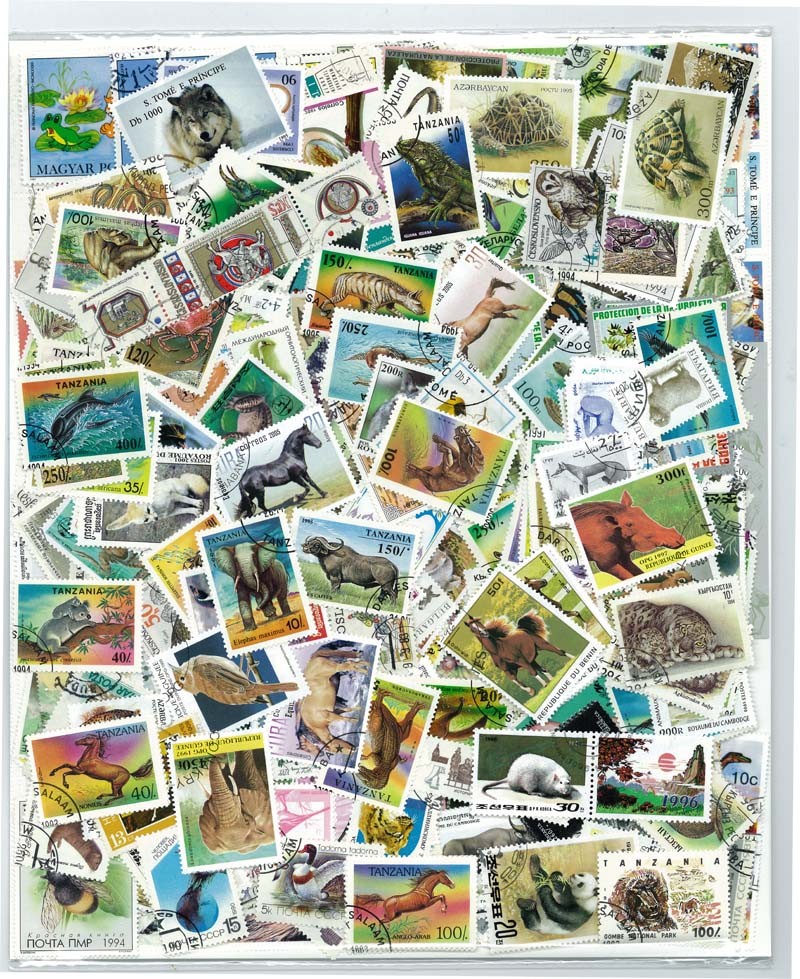 Prophila Collection Motive 200 Verschiedene Tiere Marken Säugetiere Briefmarken für Sammler
