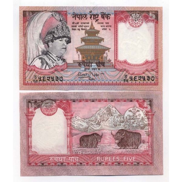Banknote Nepal Pick Number 46 5 Roupie La Maison Du