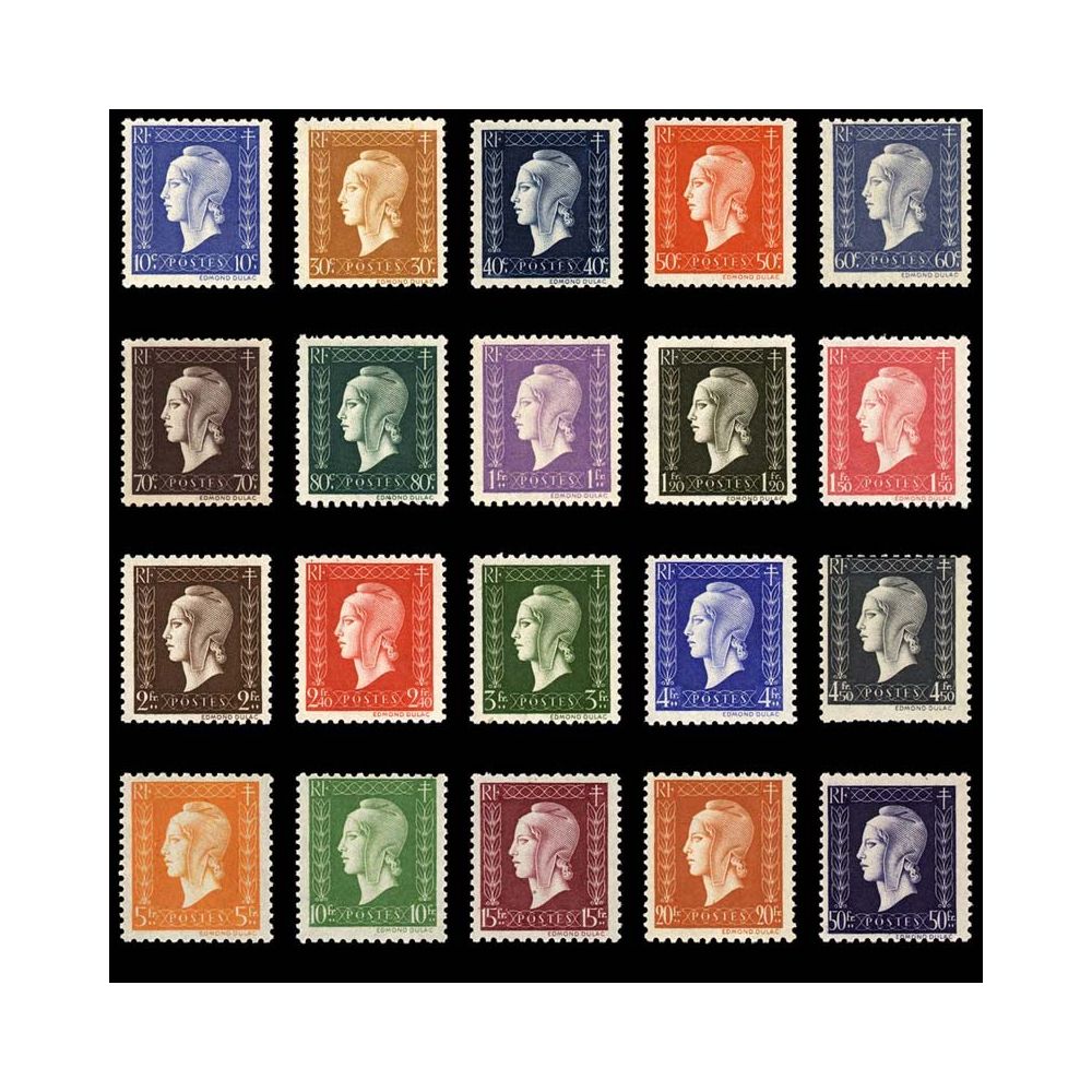 Timbre collection N° 682/701 France Poste 1941 à 1950