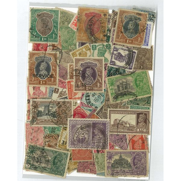 Philatelie Sammlung Sammlung Gestempelter Briefmarken Indien Englisch