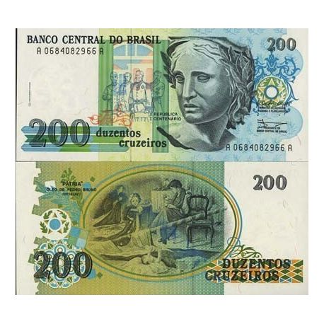 229 1990 200 Cruzeiros brésil Pick-no billets de banque pour les collectionneurs 