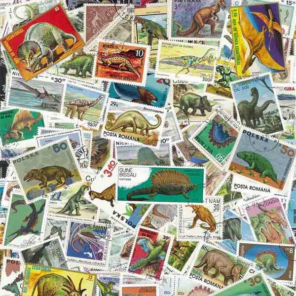 Motives 150 différents Préhistoriques Animaux Timbres Dinosaure Amphibiens Timbres pour Les collectionneurs Reptiles