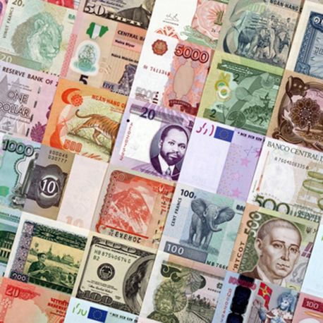 Belle collection de billets de banque du monde tous différents.