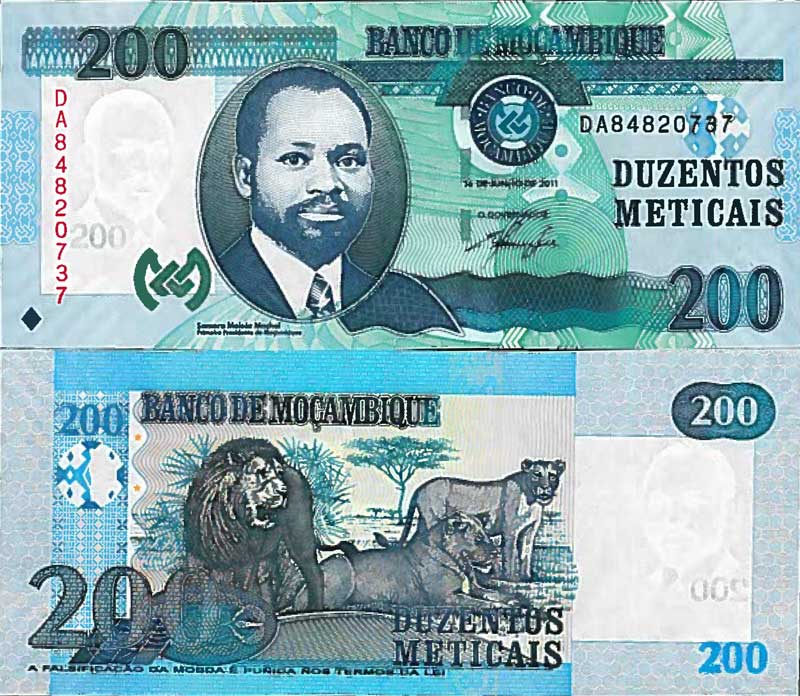 MOZAMBIQUE 20 Meticais Banknote World Paper Money UNC Currency Pick p149-2011 