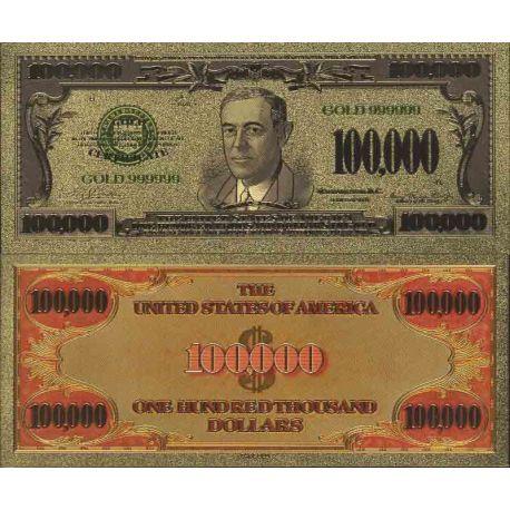 Die Vereinigten Staaten Banknote Von Dollar Der Koloriert Und Der Am Feinen Gold Vergoldet Wurde 24k La Maison Du Collectionneur