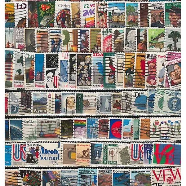 300 francobolli diversi Stati Uniti Collezione di francobolli obliterati motivo