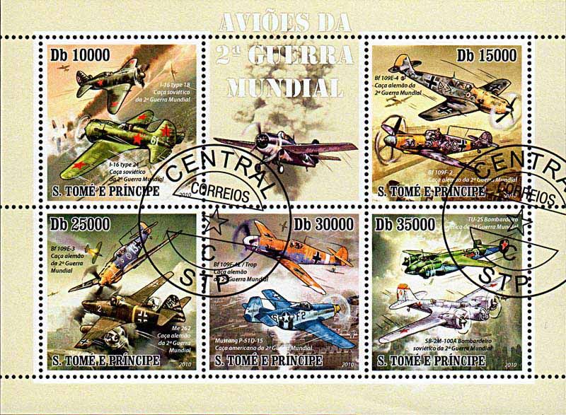 Sellos de aviones de la segunda guerra mundial Santo Tomás y Príncipe N°  3419/23 Cancelado - La Maison du Collectionneur